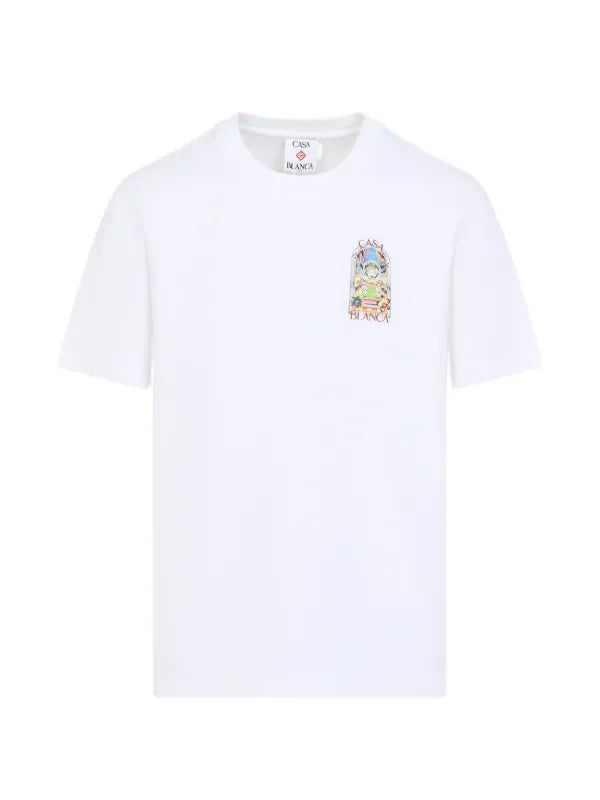 Casablanca T Shirt Tennis Landscape White