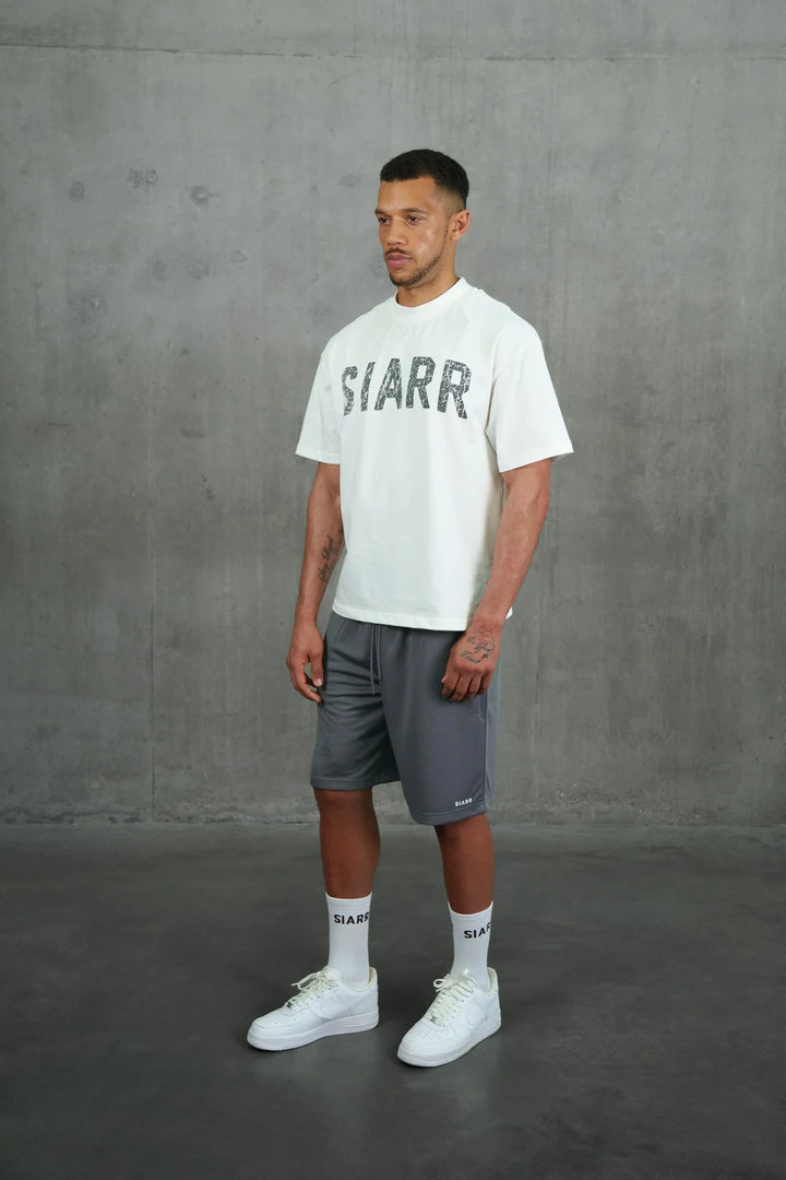 SIARR Scribble T Shirt White Grey