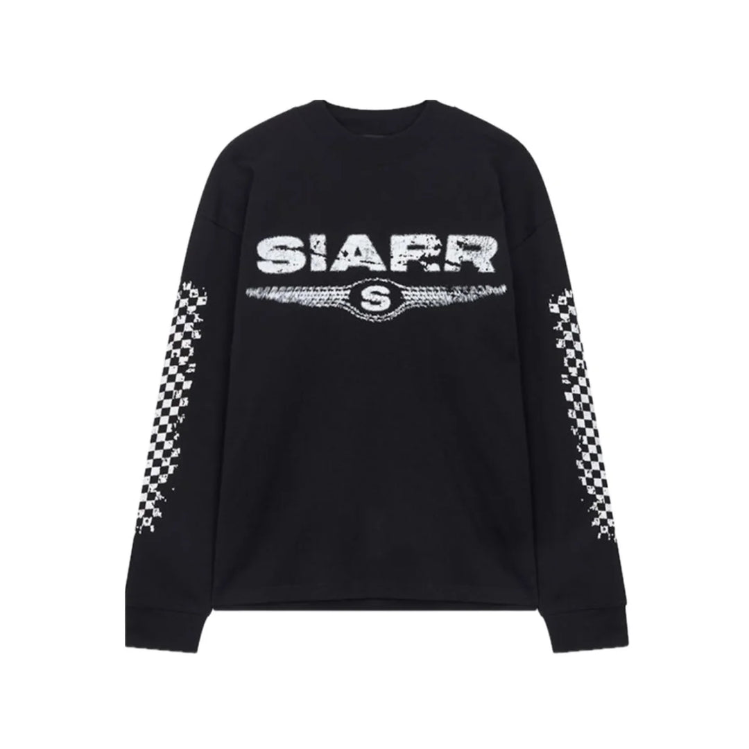SIARR Chequered Long Sleeve T Shirt Black