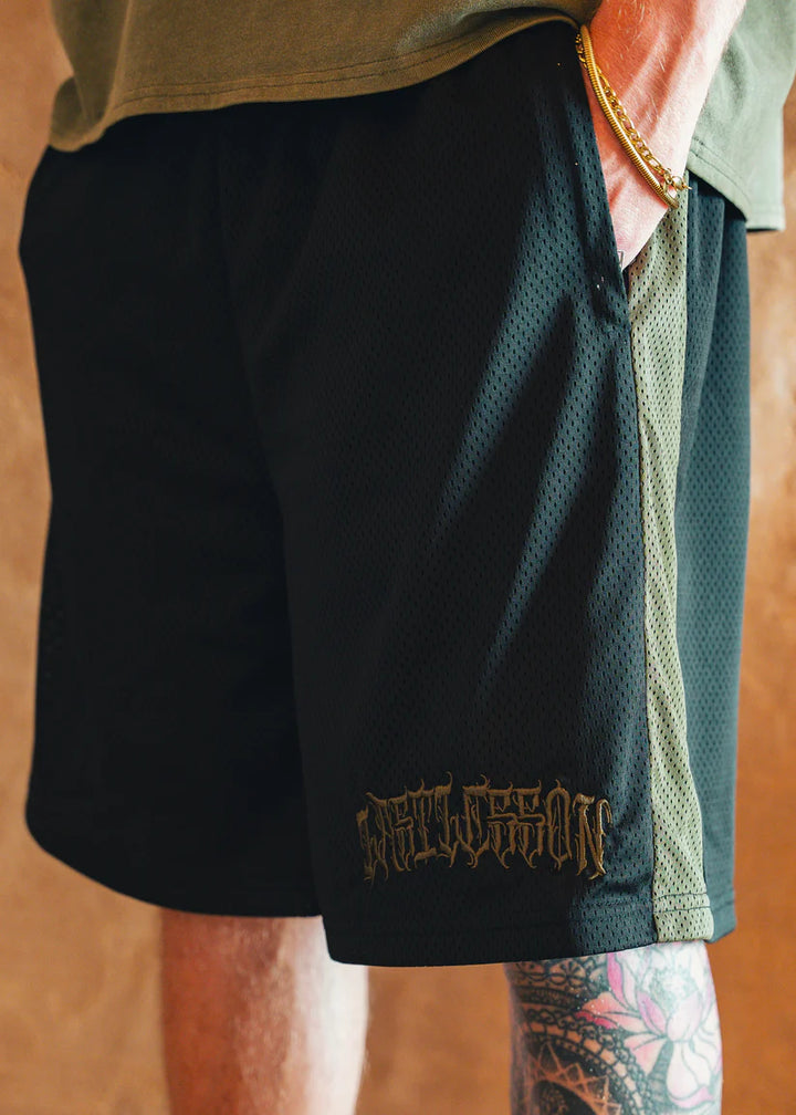 Last Lesson Mesh Shorts Black/Khaki