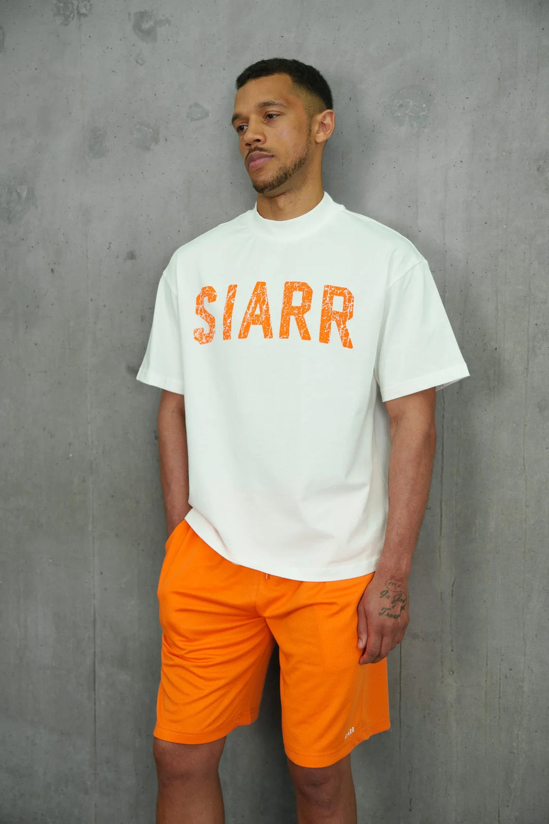 SIARR Scribble T Shirt White Orange