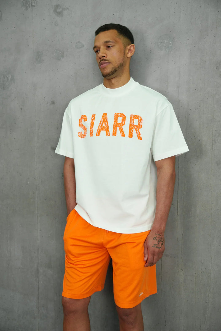 SIARR Scribble T Shirt White Orange