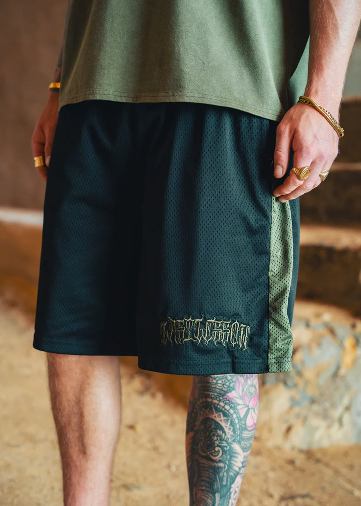 Last Lesson Mesh Shorts Black/Khaki