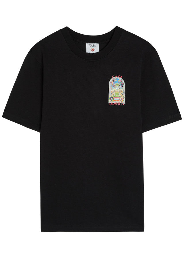 Casablanca T Shirt Tennis Landscape Black