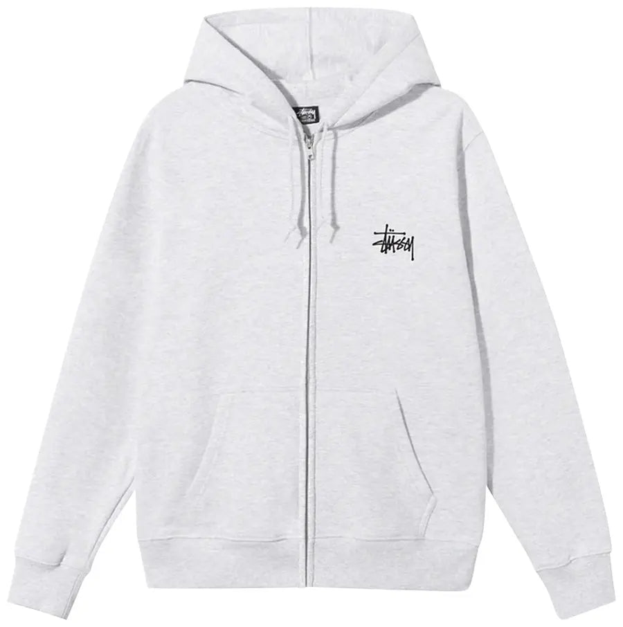 Stussy Hoodie Basics Zip Up Ash Heather