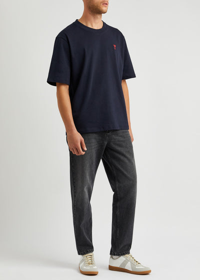 Ami Paris T Shirt Ami De Coeur Navy