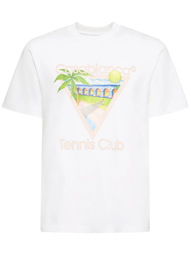 Casablanca T Shirt Tennis Club White/Pink