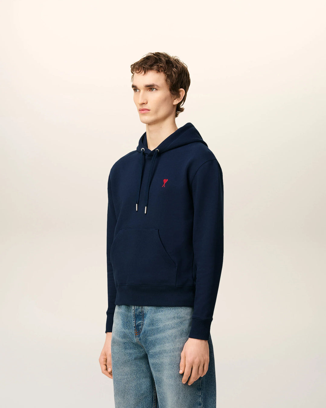Ami Paris Hoodie Ami De Coeur Navy