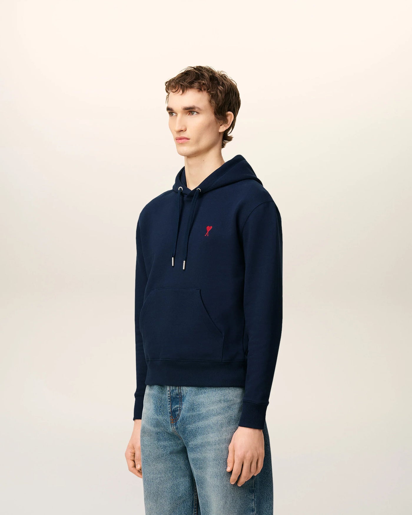 Ami Paris Hoodie Ami De Coeur Navy