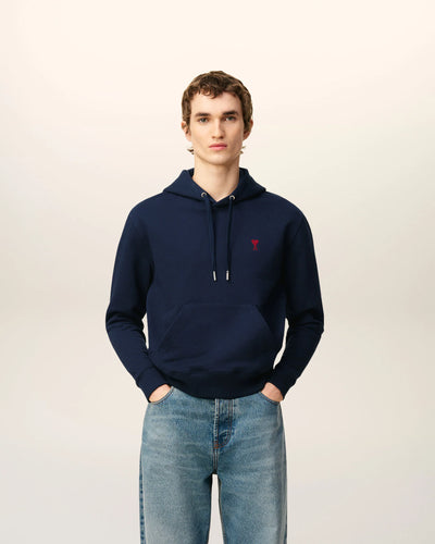 Ami Paris Hoodie Ami De Coeur Navy