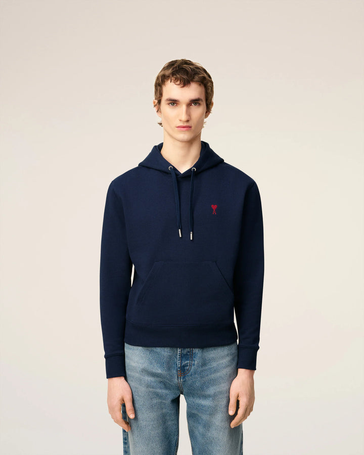 Ami Paris Hoodie Ami De Coeur Navy