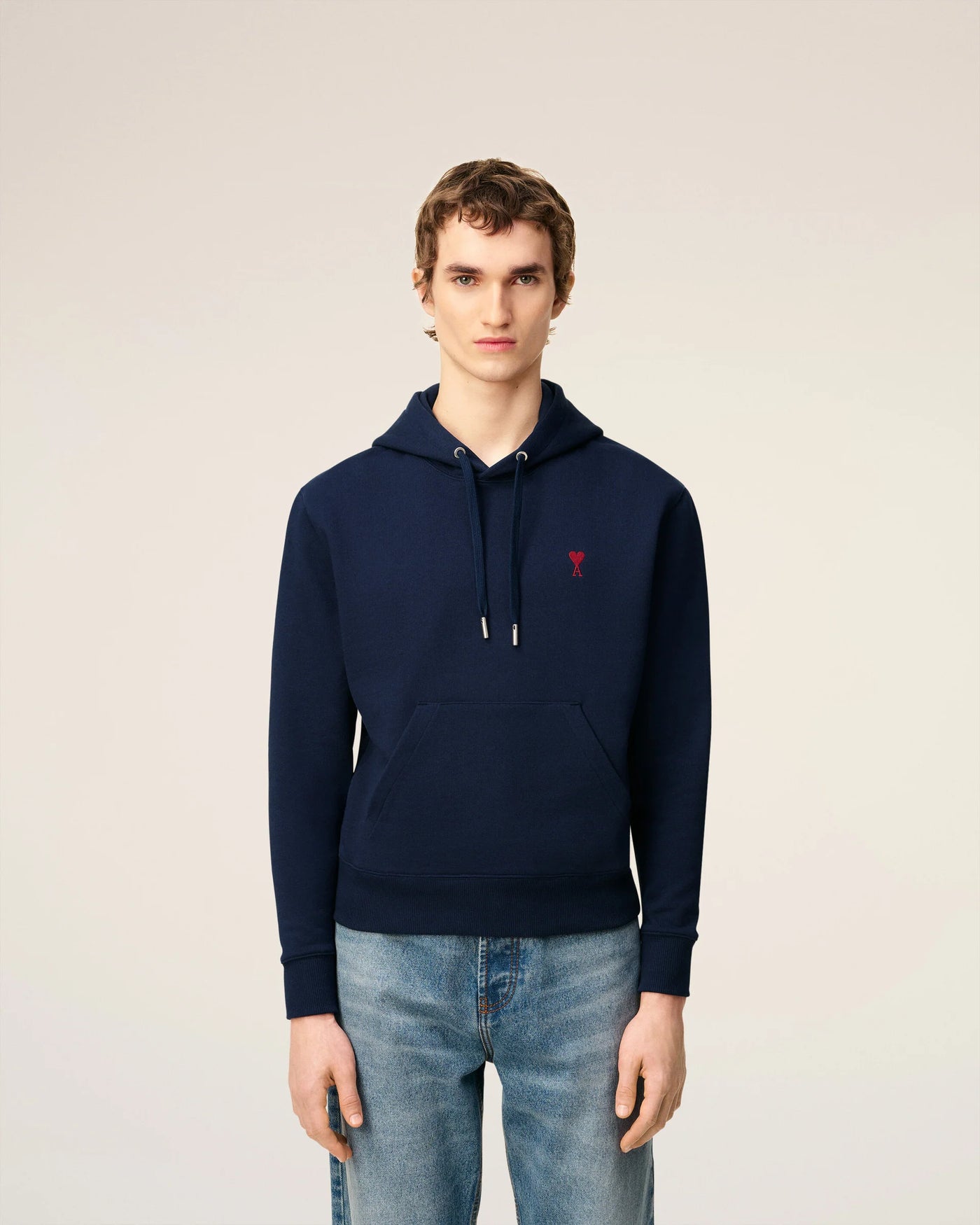 Ami Paris Hoodie Ami De Coeur Navy