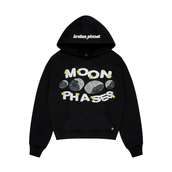 Broken Planet Hoodie Moon Phases Midnight Black