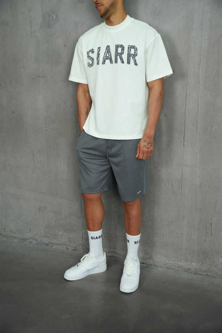 SIARR Scribble T Shirt White Grey