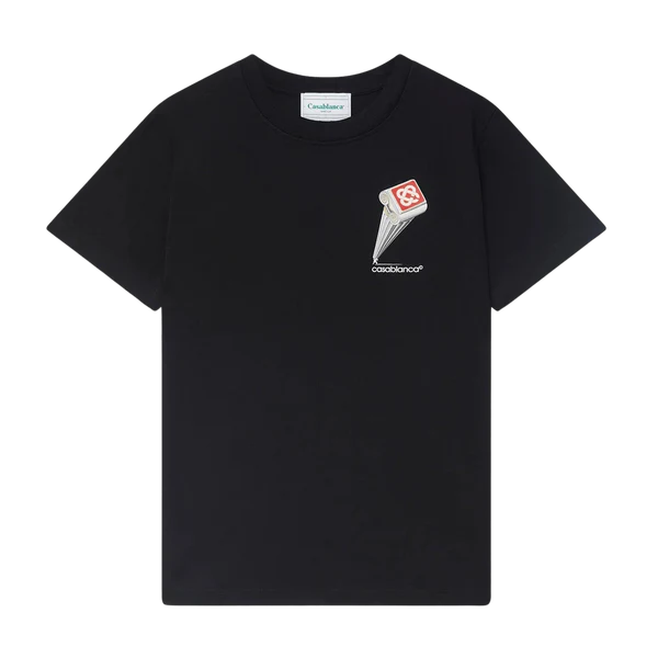 Casablanca T Shirt Leaning Column Black