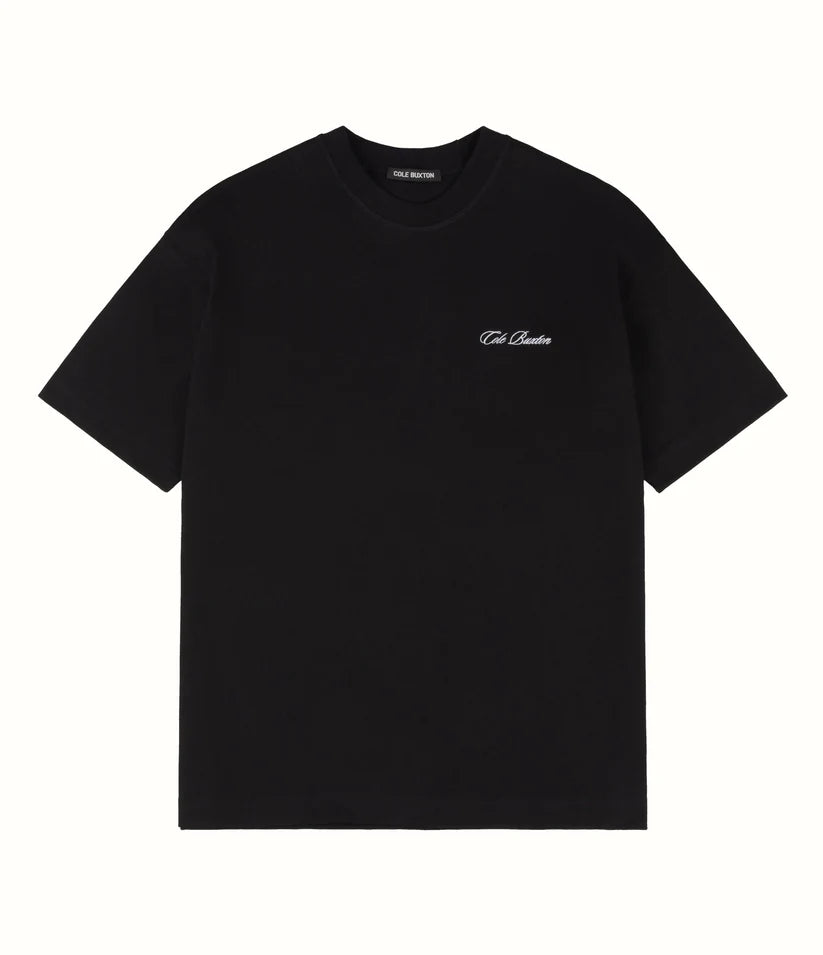 Cole Buxton T Shirt Classic Embroidery Black