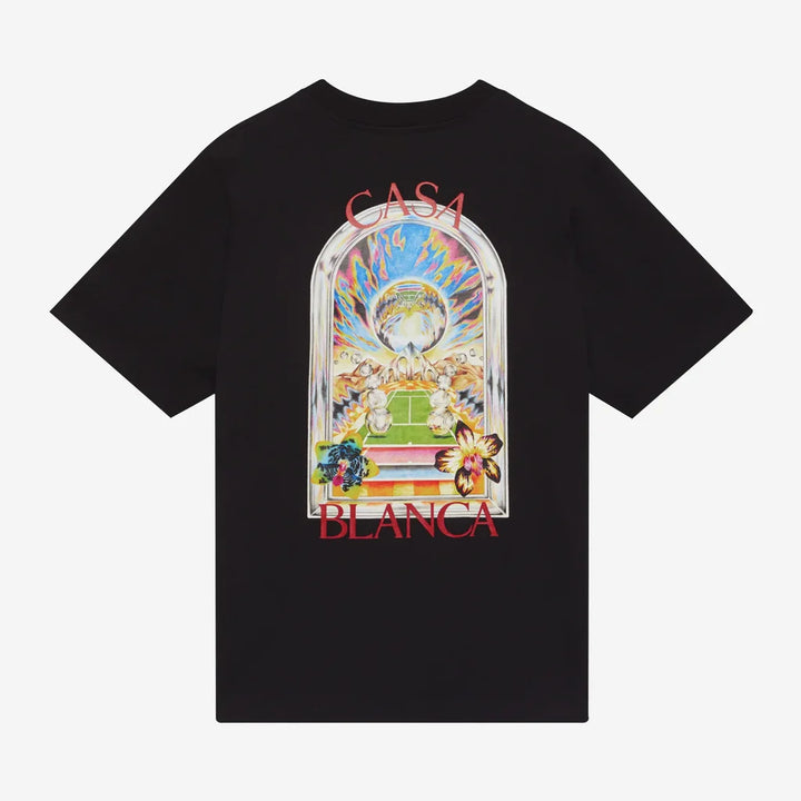 Casablanca T Shirt Tennis Landscape Black