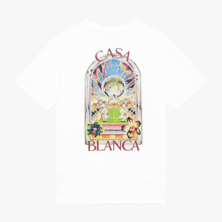 Casablanca T Shirt Tennis Landscape White