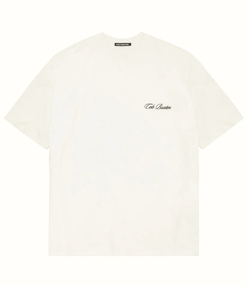 Cole Buxton T Shirt Classic Embroidery Vintage White – Flip Supply