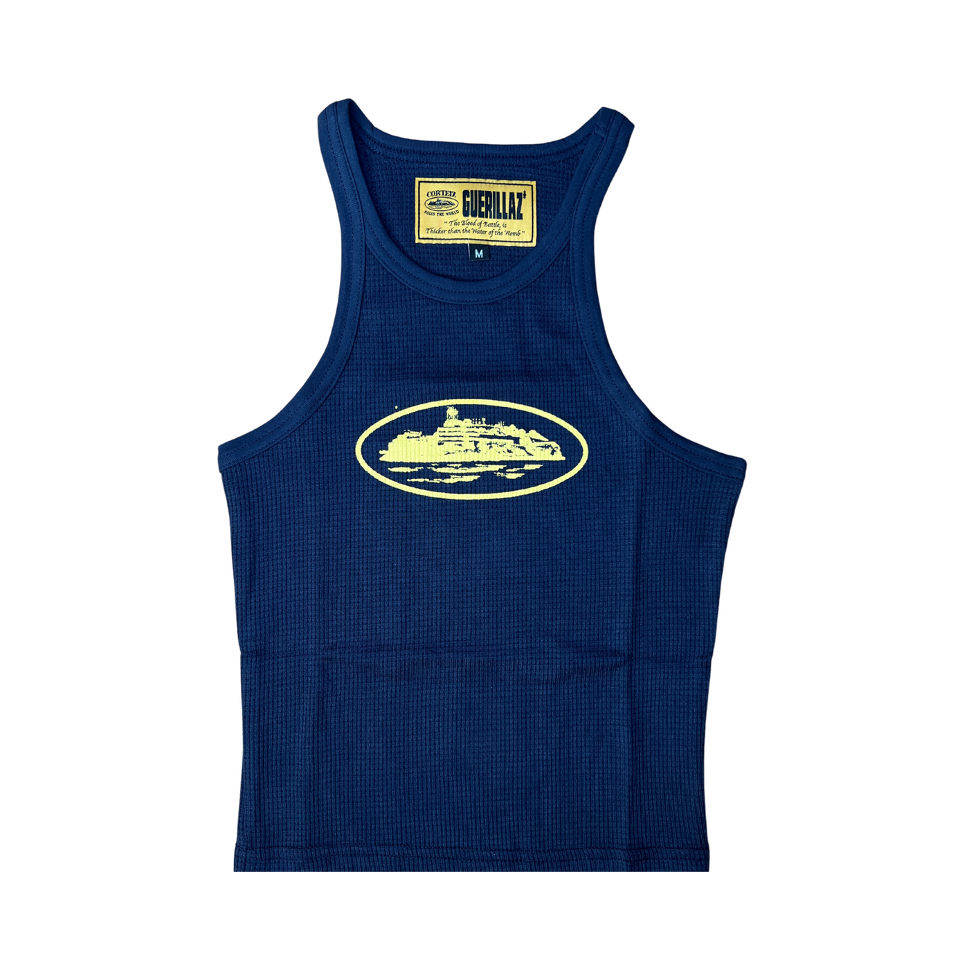 Corteiz Tank Top Alcatraz Navy & Yellow W