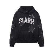 SIARR Star Hoodie Washed Black
