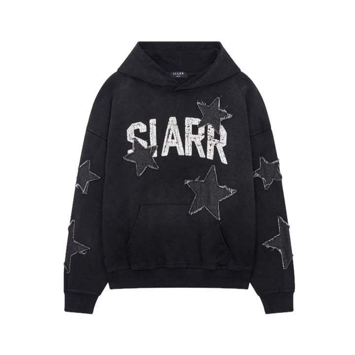 SIARR Star Hoodie Washed Black