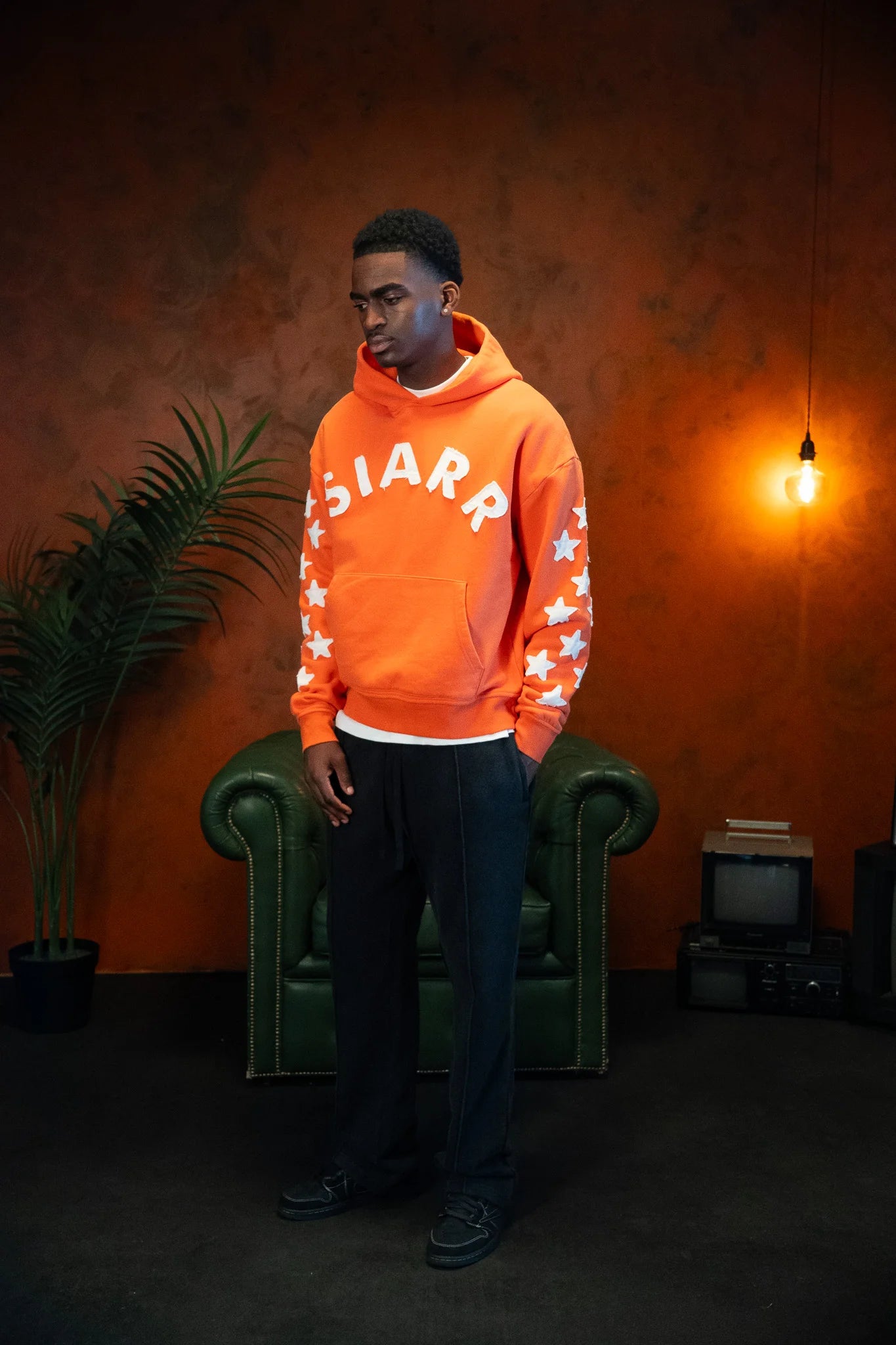 SIARR Applique Hoodie Orange