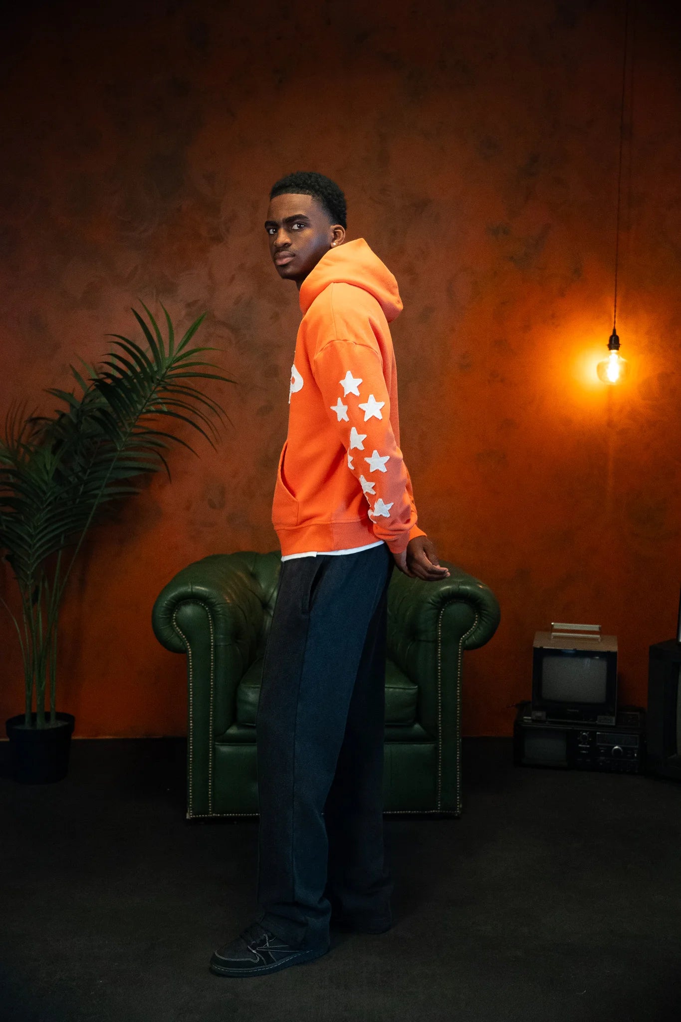 SIARR Applique Hoodie Orange