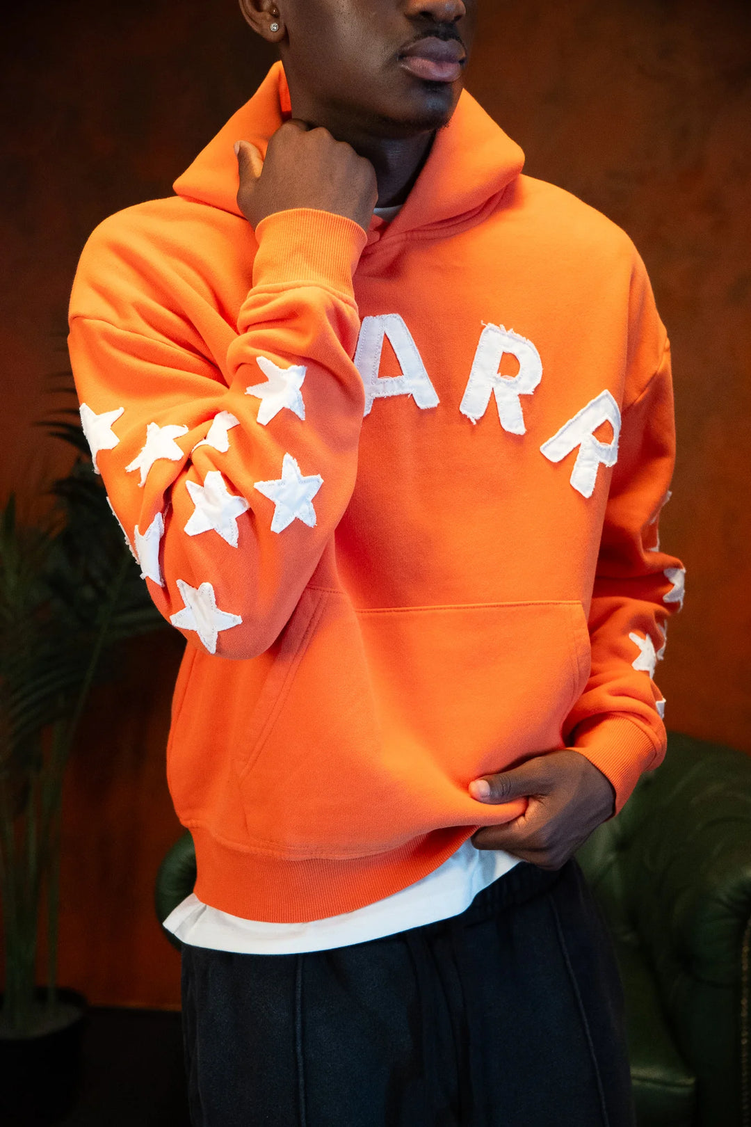 SIARR Applique Hoodie Orange