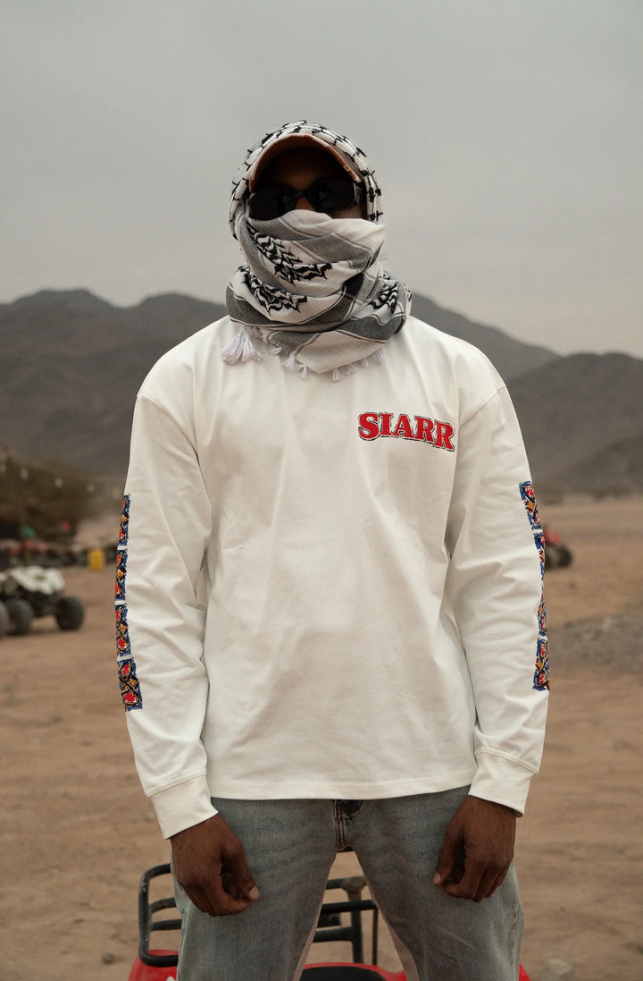 SIARR Floral Long Sleeve T Shirt Off White