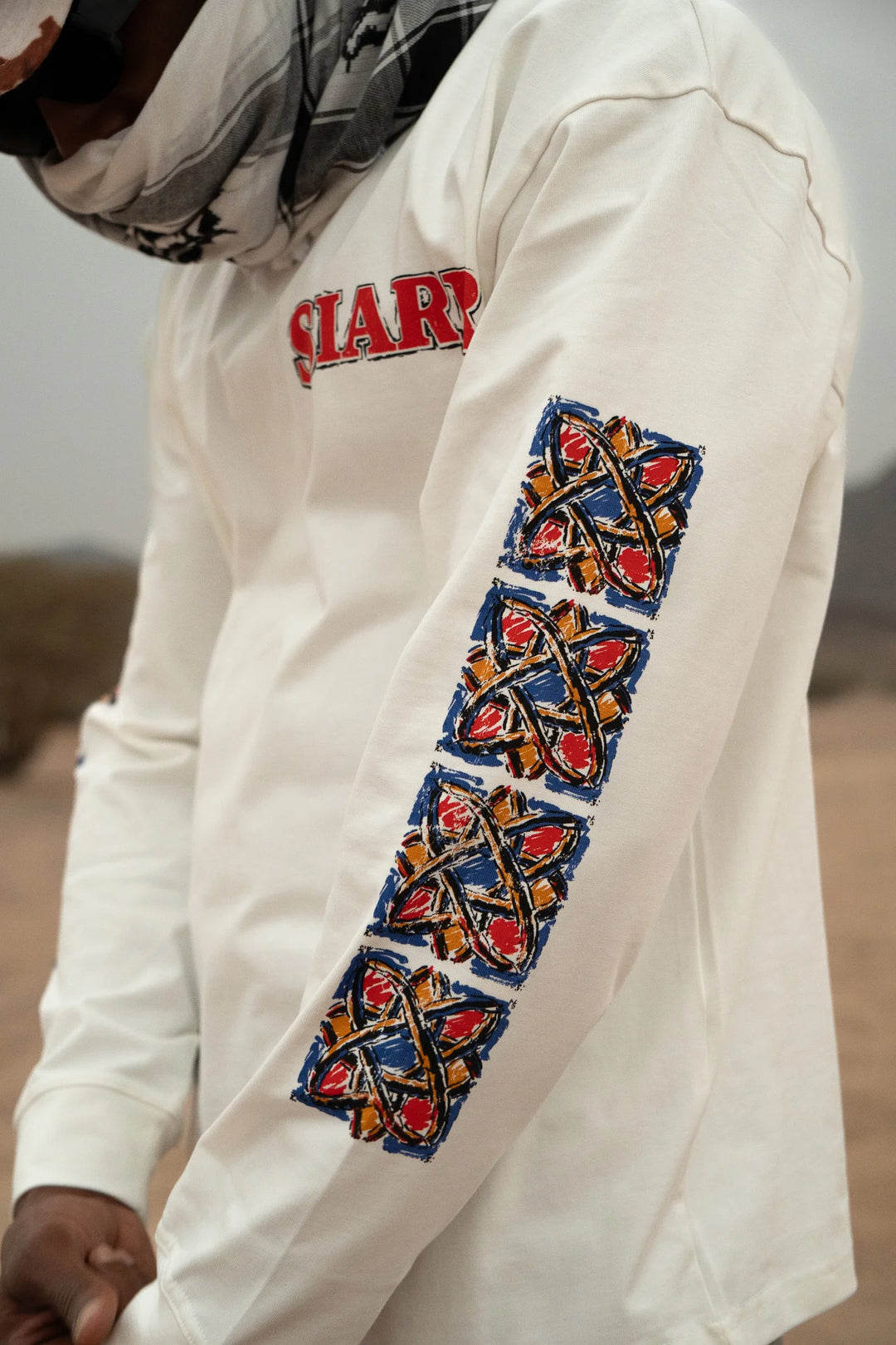 SIARR Floral Long Sleeve T Shirt Off White