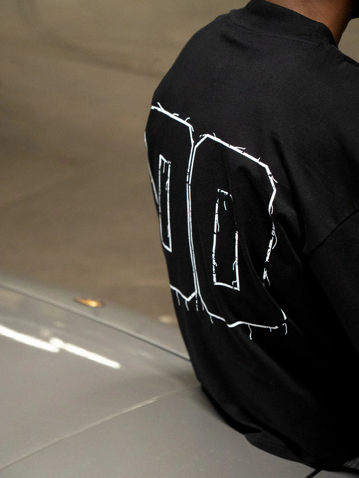 SIARR Chequered Long Sleeve T Shirt Black