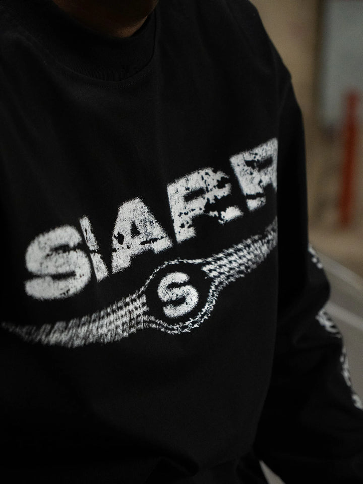 SIARR Chequered Long Sleeve T Shirt Black