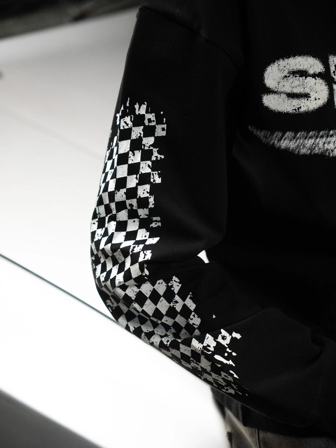 SIARR Chequered Long Sleeve T Shirt Black