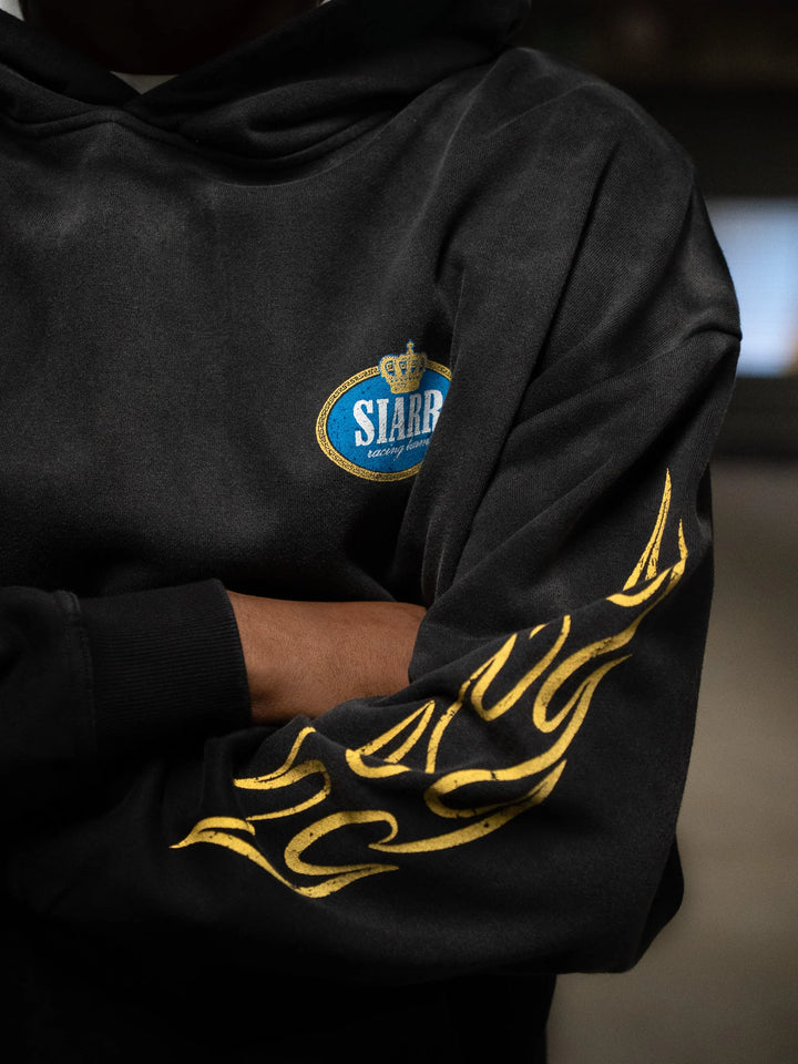 SIARR Crown Hoodie Washed Black