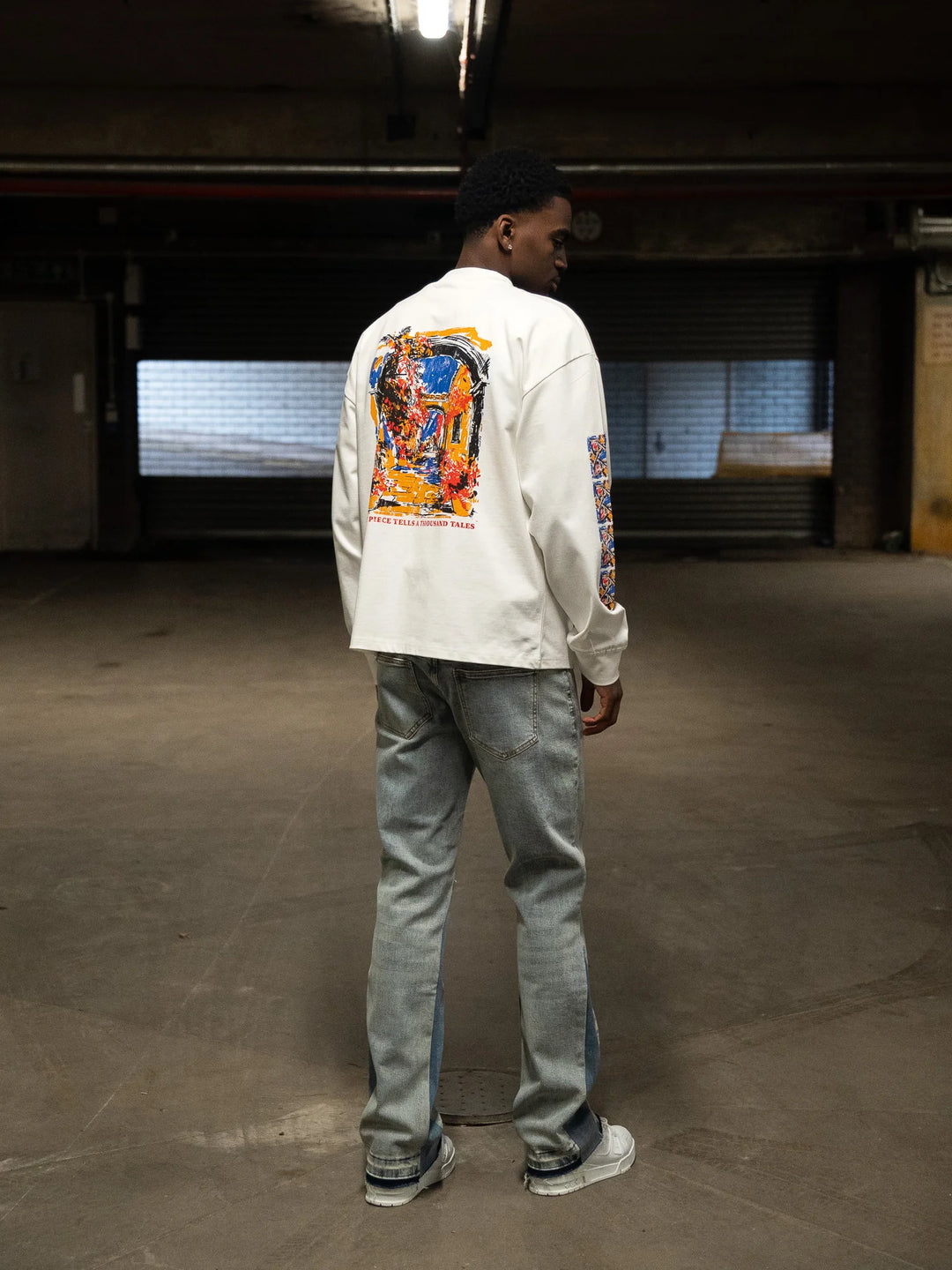 SIARR Floral Long Sleeve T Shirt Off White