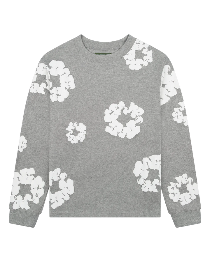 Denim Tears Long Sleeve T Shirt Cotton Wreath Grey