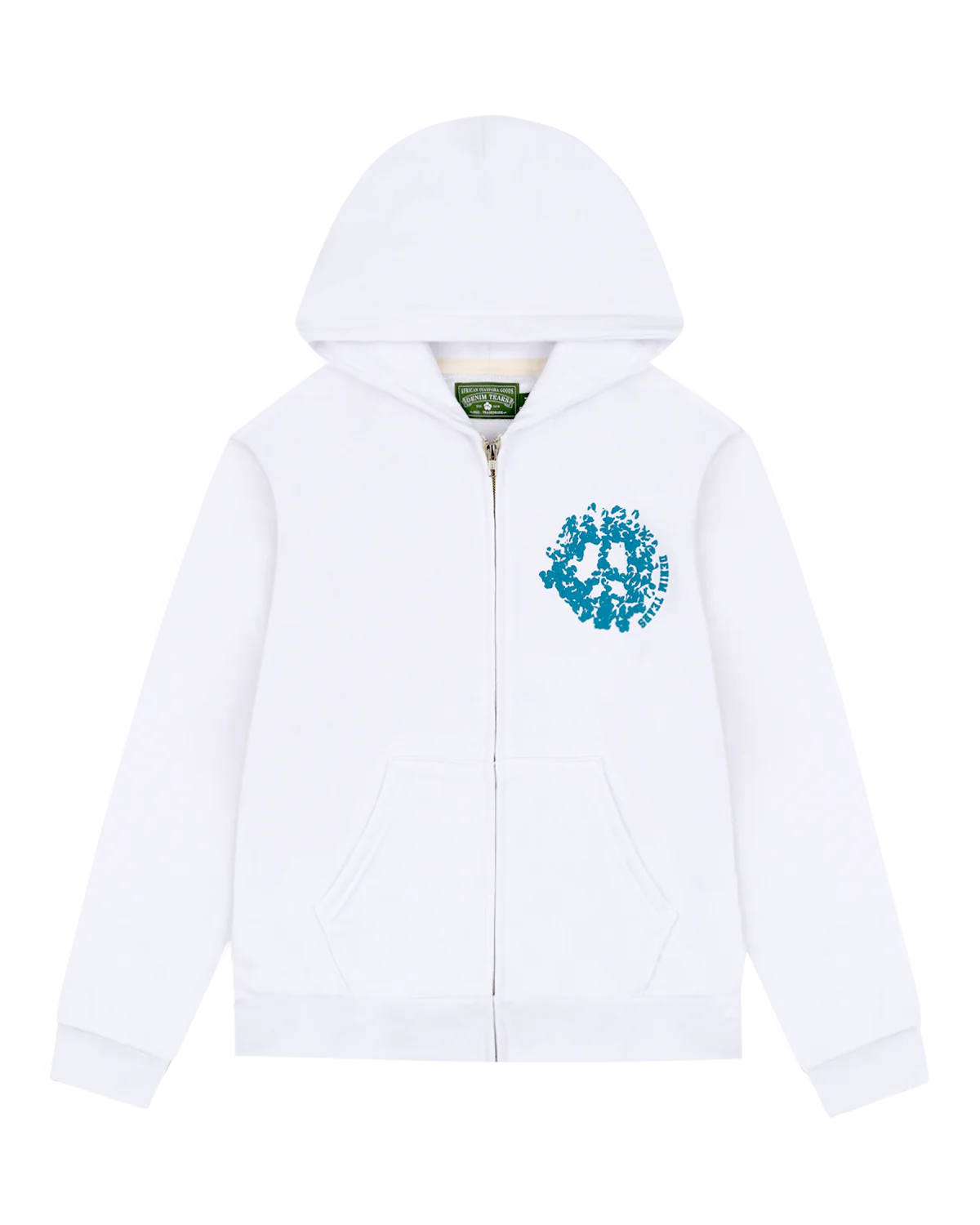 Denim Tears Hoodie Zip Up University White