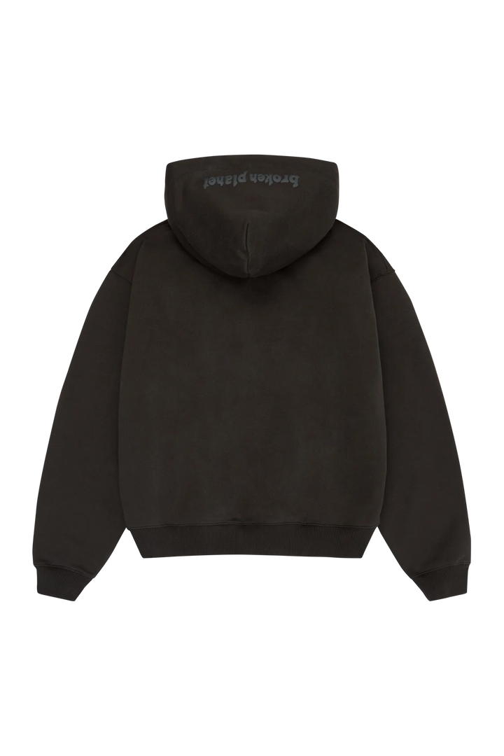 Broken Planet Market Soot Black Zip Up Hoodie