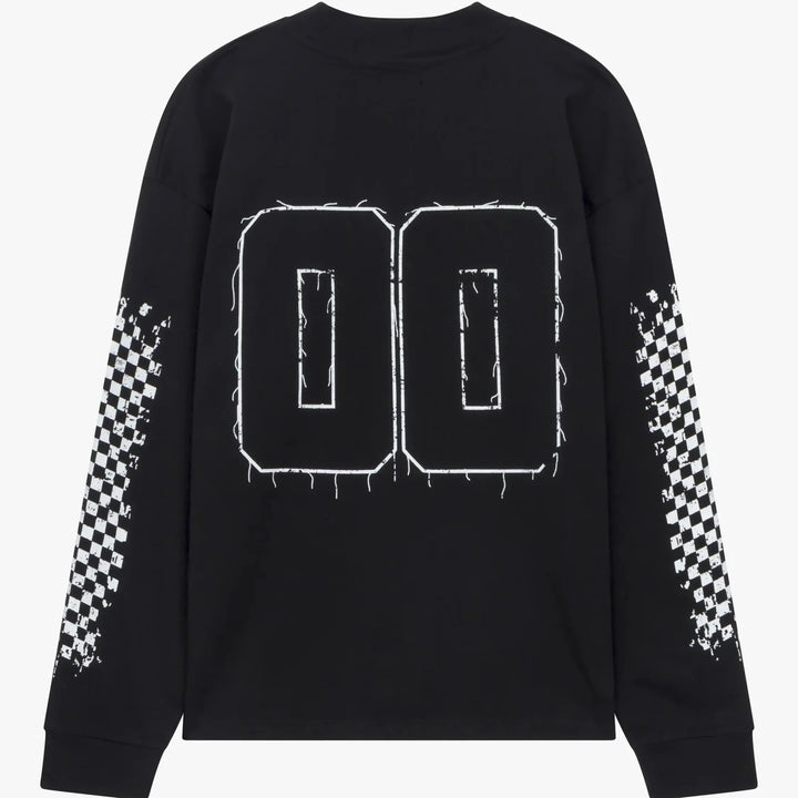 SIARR Chequered Long Sleeve T Shirt Black