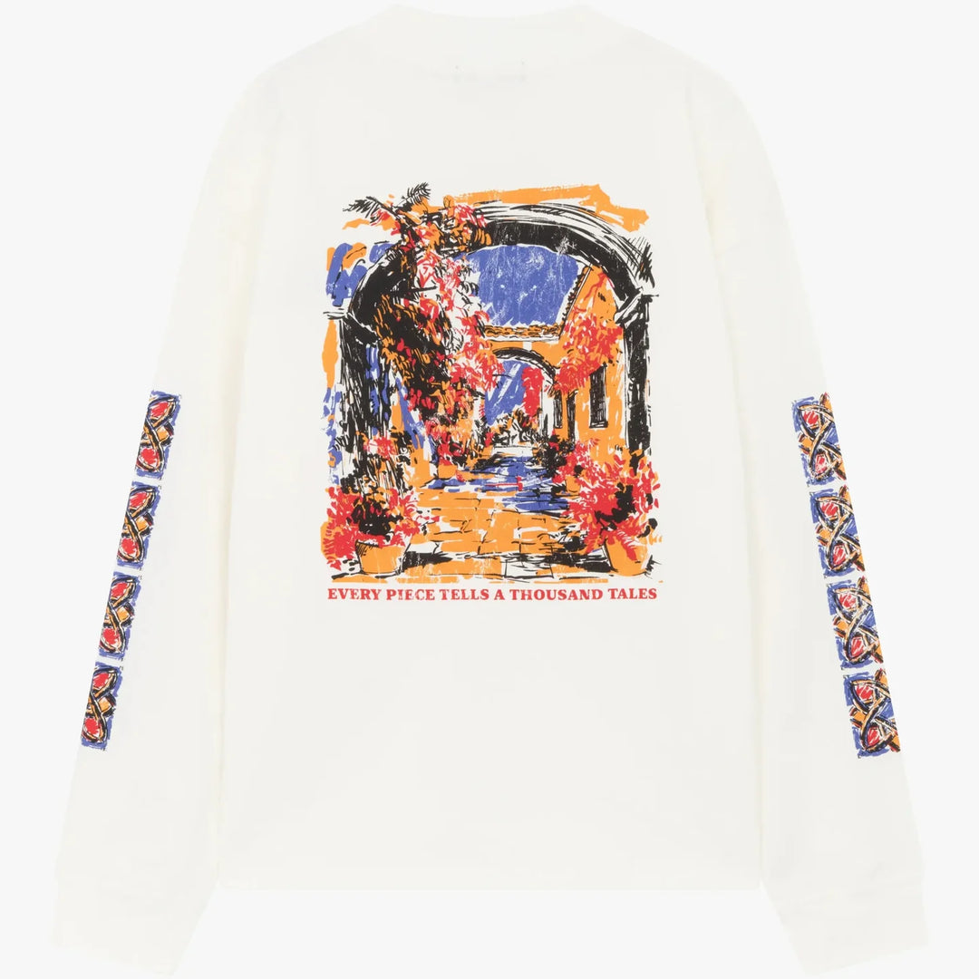SIARR Floral Long Sleeve T Shirt Off White