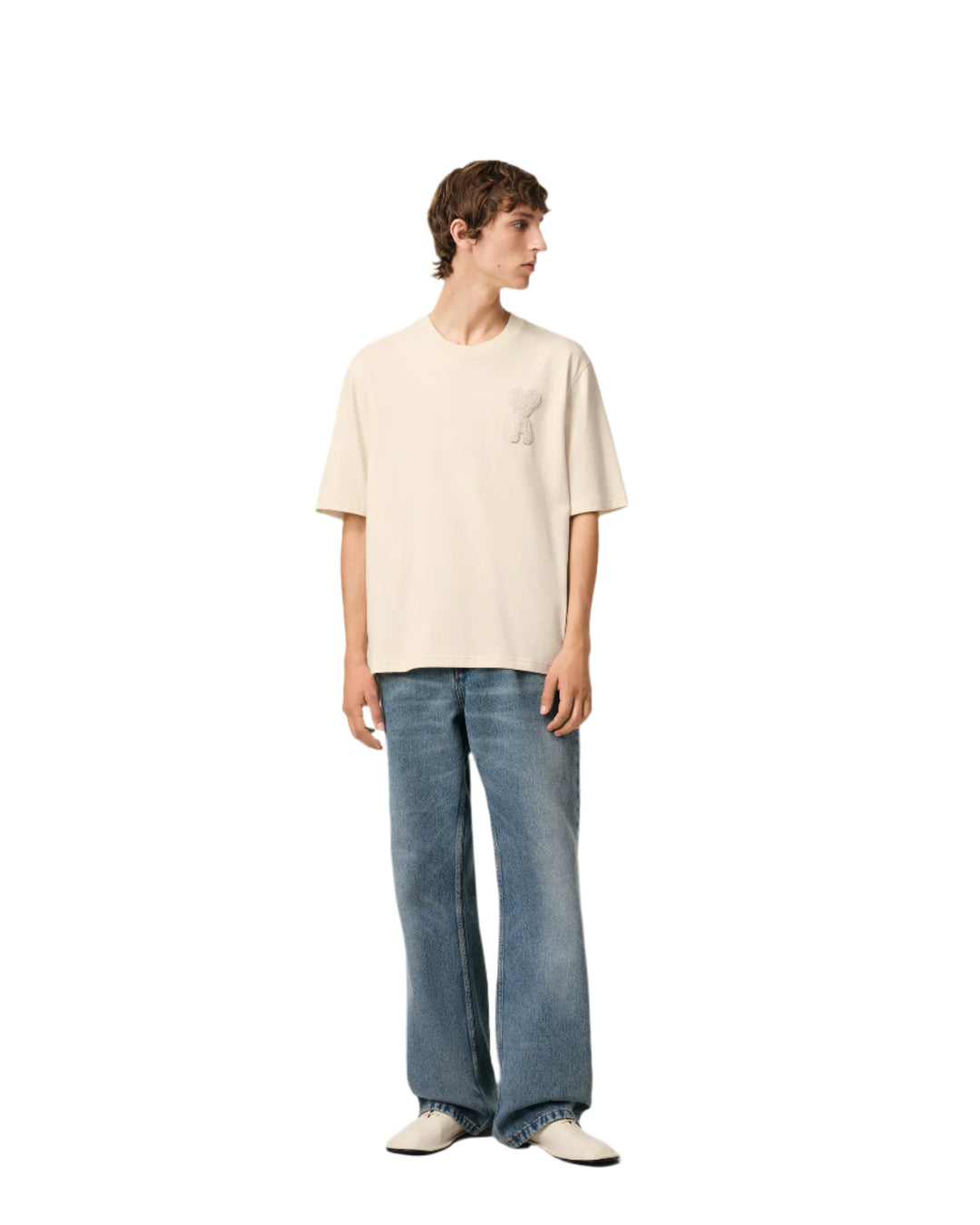 Ami Paris T Shirt Patch Cream