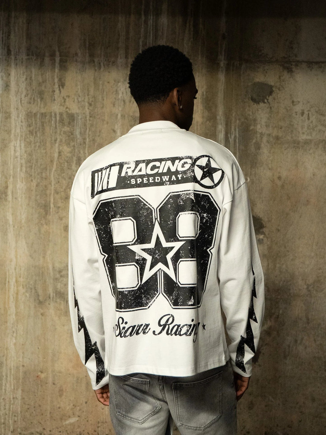 SIARR Speedway Long Sleeve T Shirt White