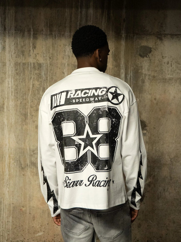 SIARR Speedway Long Sleeve T Shirt White