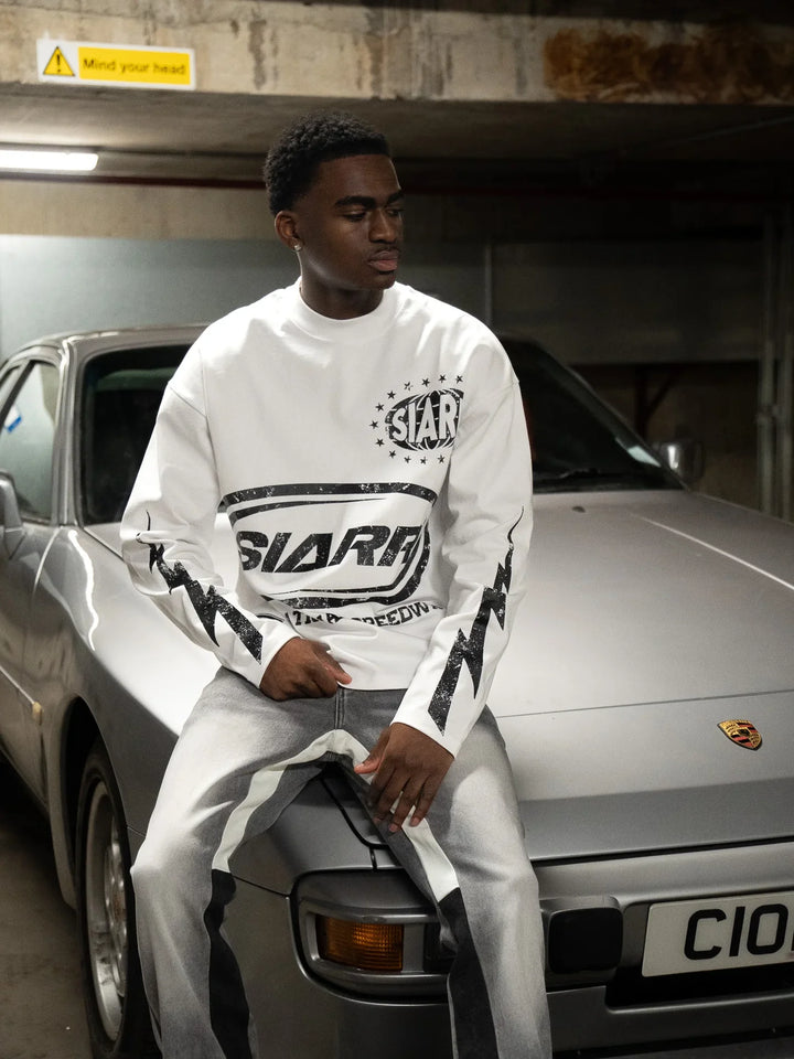 SIARR Speedway Long Sleeve T Shirt White