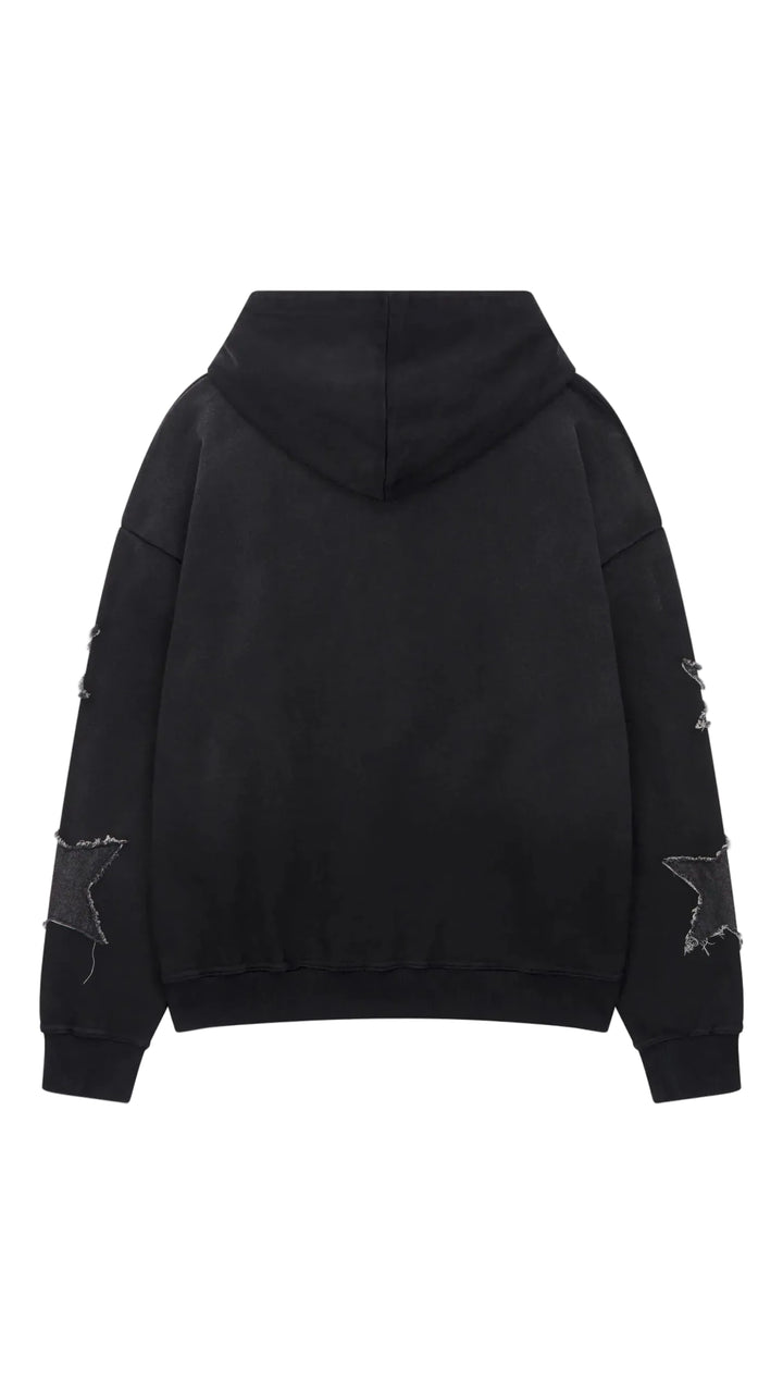 SIARR Star Hoodie Washed Black