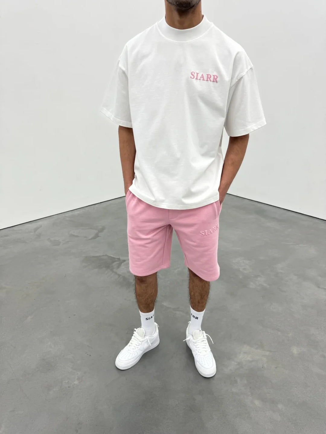 SIARR Puff T Shirt White Pink