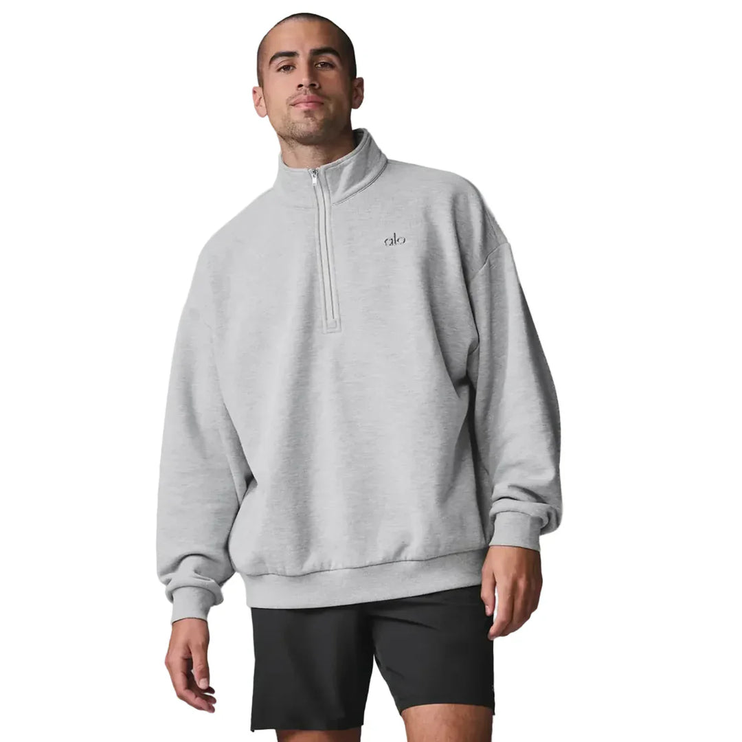 Alo Accolade Quarter Zip Pullover Heather Grey – Flip Supply