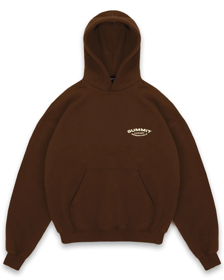 Summit Hoodie Luxury Essentials Brown