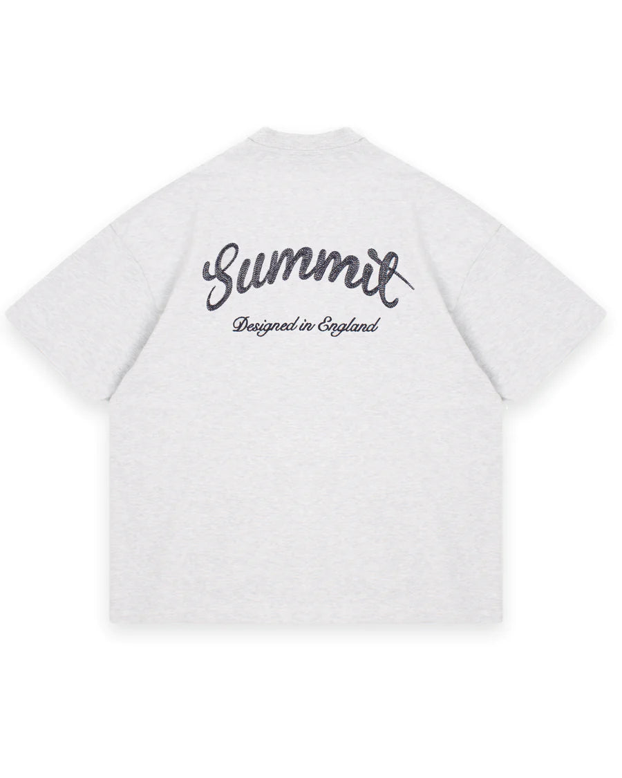 Summit T Shirt Chain Stitch Marl Grey